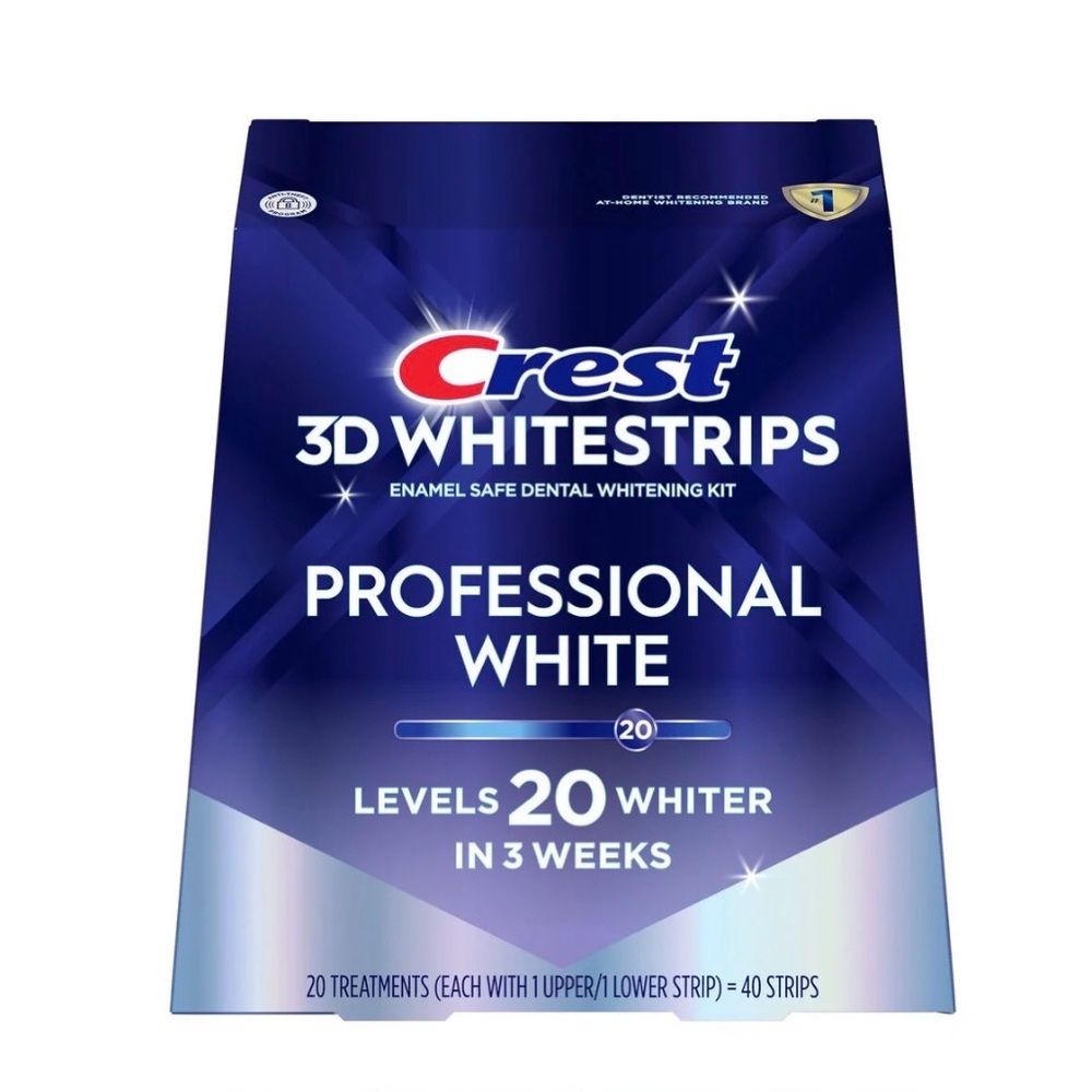 Crest 3D Whitestrips Professional White - 40 strips. 
Exp 12/292027.